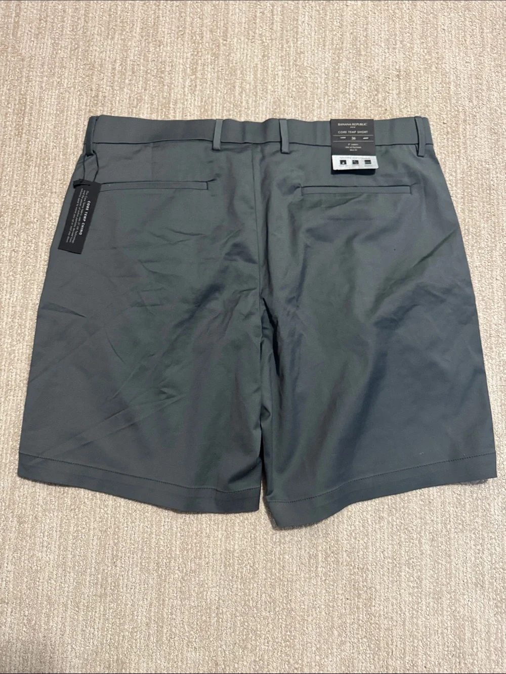 Banana Republic Mens 36 Dark Gray Core Temp Chino Shorts 9